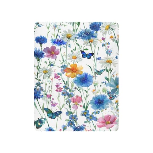 Image of Crib Sheet Breathable Soft Crib Mattress Sheet for Baby Toddler Boys Girls Fitted Crib Sheet Fit Standard Crib Mattress 39 x 27 Inch Watercolor Cornflower Daisy