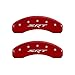 MGP Caliper Covers 12088SSRTRD 'SRT' Engraved Caliper Cover with Red Powder Coat Finish and Silver Characters, (Set of 4)