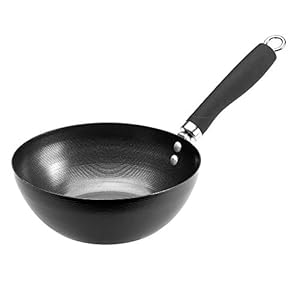 Ecolution Non-Stick Carbon Steel Wok with Soft Touch Riveted Handle, 8″,Black