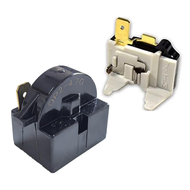 1 pin QP2-4.7 Start Relay and Overload Kit | Fits Mini Fridge,Compact Refrigerator,Beverage & Wine/Beer Cooler,Deep Freezer