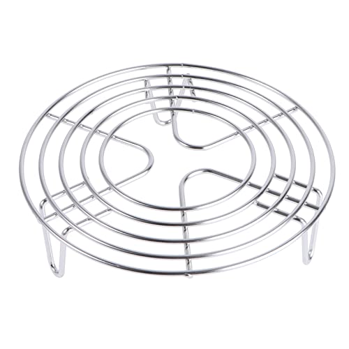 Angoily Steamer Rack, Round, Silver, Stainless Steel, 6.3 Inch, Dishwasher Safe