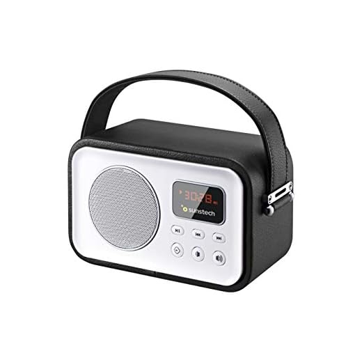 Sunstech RPBT450BK - Radio de diseño retro con Bluetooth, color negro