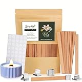 Blingfun 150pcs Wood Wicks for Candles M...
