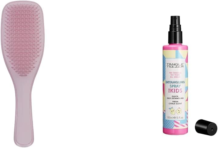 The Wet Detangler Hairbrush for Wet & Dry Hair | For All Hair Types | Eliminates Knots & Reduces Breakage | Millennial Pink & Detangling Spray for Kids | No Tangles, No Tears