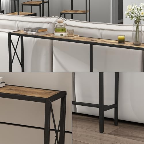 Vicco Konsolentisch Lima, Eiche rustikal, 174 x 77 cm, mit offenem Ablagefach zur Nutzung als Arbeits- oder Schminktisch