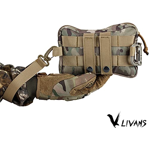 Livans Tactical K9 Side Bag, Small Horizontal Molle Pouch For Service Dog Harness Tactical Dog Vest Attachment Saddlebag Bone Shape For K9 Military, Training #TOP1