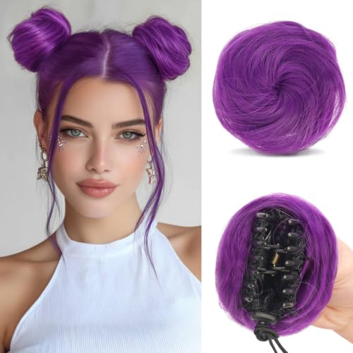 SOFEIYAN 2PCS Mini Claw Clip in Hair Bun Extension Synthetic