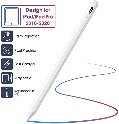 Caneta Stylus para iPad, Caneta Stylus Palm Rejection, iPad recarregável com design magnético compat