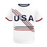 USA Kids Soccer Jersey Kit American Boys Girls Youth Soccer Shirt Shorts Set Team Sports Training Uniform White M