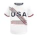 USA Kids Soccer Jersey Kit American Boys Girls Youth Soccer Shirt Shorts Set Team Sports Training Uniform White M