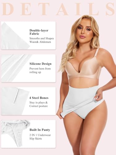 Image of JOYSHAPER Shapewear Slip for Under Dresses Half Slip Tummy Control Dress Skirt Slip Body Shaper