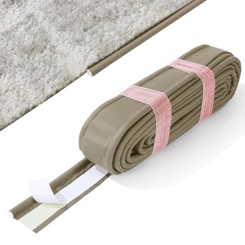 HOMBYS 30 ft Roll Professional Carpet Edge Binding Tape - Heavy Duty Rug Binding Kit for DIY Finishing (Light Brown)