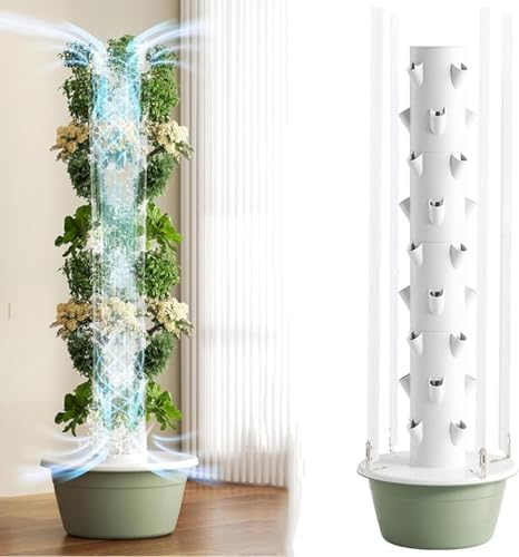 Automated Hydroponics Growing System, 9-Layer Indoor Tower Garden with LED Grow Lights, Complete Herb Growing Kit for Home, Space-Saving Vertical Planter