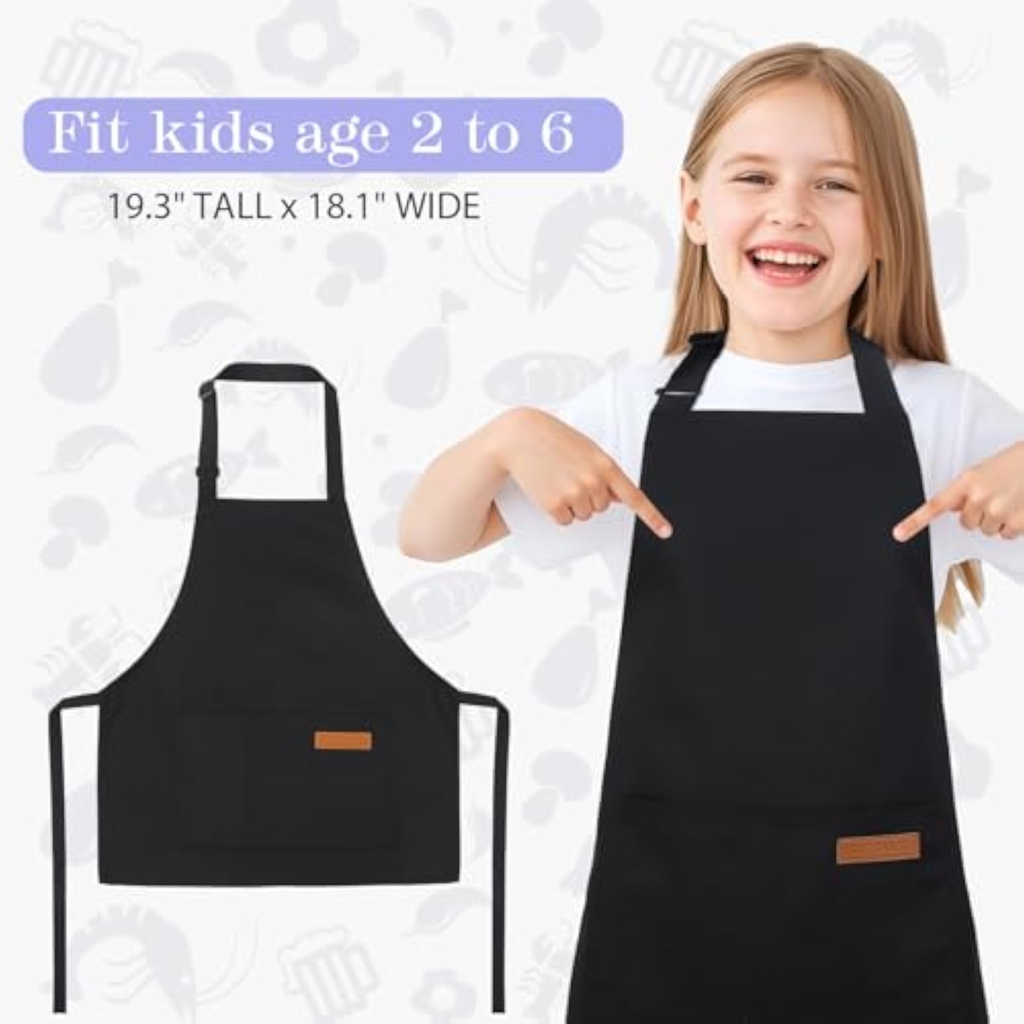Stripes Kids Apron with 2 Pockets for Cooking
