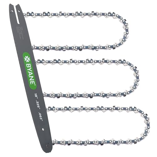 BYANE 18 Inch Chainsaw Bar and Chain Combo .325 .063 68DL