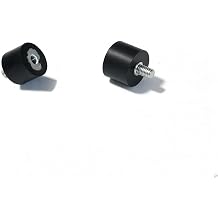 Pack of 2 Rubber Vibration Isolator Mounts - 1" Diameter x 3/4" Height, 1/4"-20 Male Thread x 1/2" Length Stud - Female Threaded on Opposite Side- Vibration Dampening