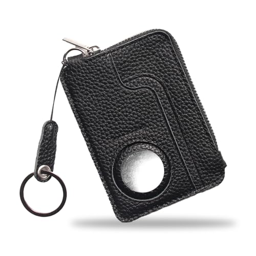 XGUO ���z �R�C���P�[�X �O�|�P�b�g �{�v �J�[�h2-4�����[ ������� ���^ �R���p�N�g �����Y ���f�B�[�X �{�v �E�H���b�g AirTag�X���b�g�t�� �L�[�`�F�[�� �����A�N���W�b�g�J�[�h�AID�J�[�h�p, �L�[�`�F�[���t���W�b�p�[���z (�u���b�N)