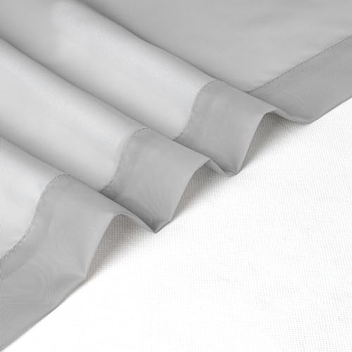 Image of Chyhomenyc Light Grey Sheer Curtains 54 Inch Long 2 Panels, Light Filtering Rod Pocket Voile Short Curtains Drapes for Living Room Bedroom Small Windows, 42Wx54L Inches