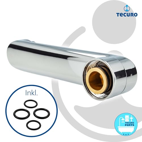 tecuro S-Auslauf für Wand-Armaturen 3/4 Zoll konisch dichtend, Länge 250 mm, Messing verchromt