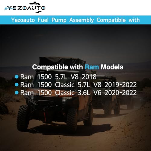 Yezoauto Fuel Pump Module assembly Compatible with Ram 1500 5.7L V8 2018; 1500 Classic 5.7L V8 19-22; 1500 Classic 3.6L V6 20-22 Replace OE FG2266 68399001AA 68399001AB, 68316734AA - Thumbnail 3