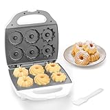 SugarWhisk Mini Donut Maker Machine, Electric Mini Bundt Cake Pan, Bake 6 Bundt Doughnuts with 3 Shapes, Excellent for Breakfast, Snacks, Desserts & More