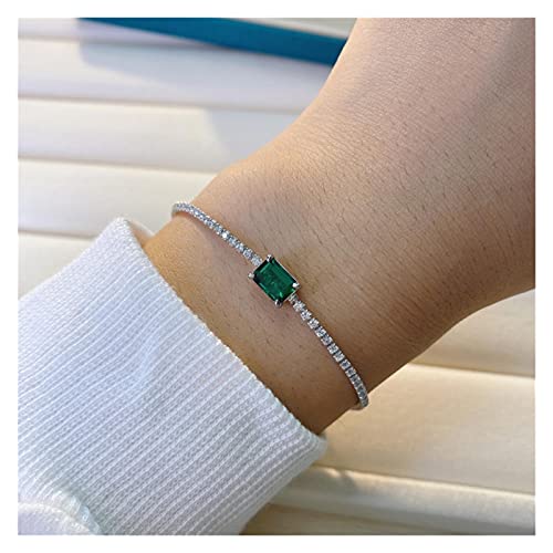 Bracelets pour femmes s925 émeraude créé bijoux fins argent