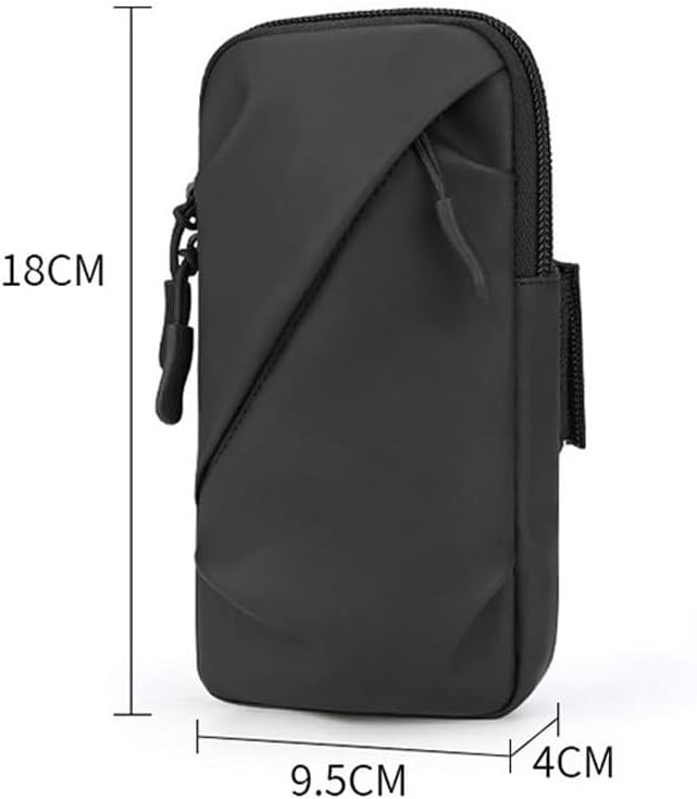 6.5Inch Phone Arm Bag Polyester Layer Large Capacity Breathable Outdoor Fitness Running Cellphone Card Case(White-Dinosaur Doodle4)