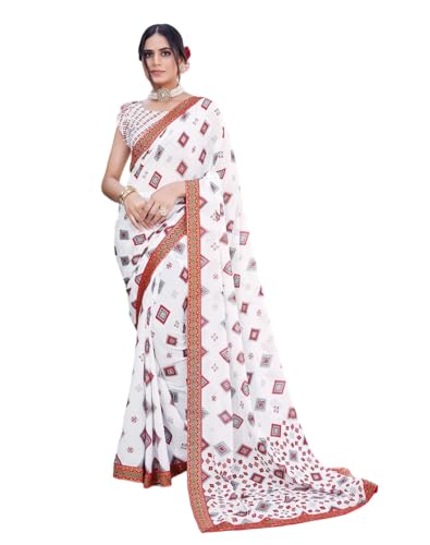 Sari robe pour cadeau femme vêtement indien georgette Bollywood