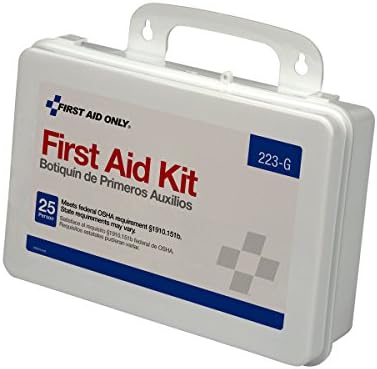 First Aid Only 223-G 25-Person Emergency First Aid Kit for Office, Home Improvement, and Construction with Gasket, 107 Pieces