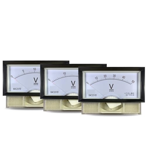 Voltmètre CC 5V encastrable avec cadre noir modèle 59C23 pour tableau électrique