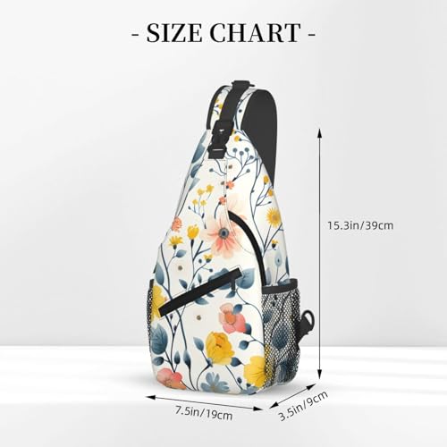 Mochila cruzada con patrón floral ligera y ajustable miniatura 3