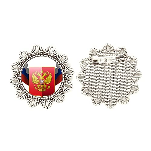 Broche de plata ruso mediano para lucir en eventos y trajes