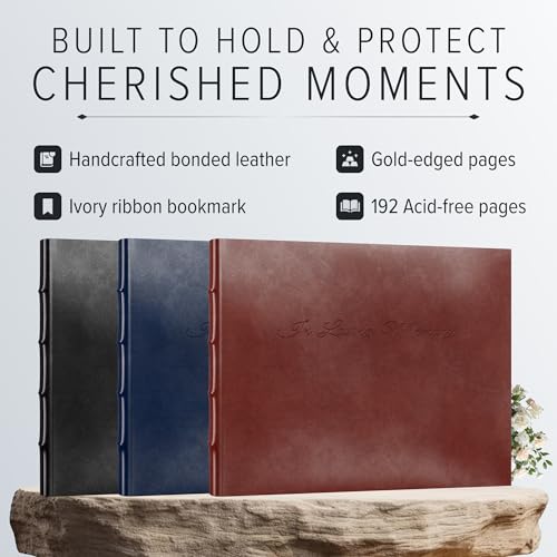 Gallery Leather Funeral Guest Book for Memorial Service and Celebration of Life with 192 Lined Pages - Hardcover, Bound Leather Guest Sign in Book - 7 x 9 - Acadia Green by Gallery Leather - Image 6