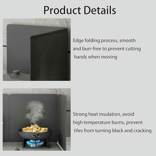 Genérico Protector antisalpicaduras de Grasa de Acero Inoxidable - Antiadherente, Plegable de 3 Lados - Protector de Aceite para Cocina para una Limpieza fácil y Segura
