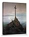 Produktbild 1art1 Caspar David Friedrich Poster Kreuz An Der Ostsee, 1815 Bilder Leinwand-Bild Auf Keilrahmen | XXL-Wandbild Poster Kunstdruck Als Leinwandbild 50x40 cm