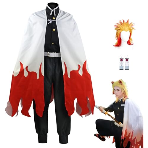 UZAIN Giyuu Cosplay Kimono Outfit Rengoku Anime Kamado Cosplay Uniform Suit Costume Halloween Party (XL Suit-D)