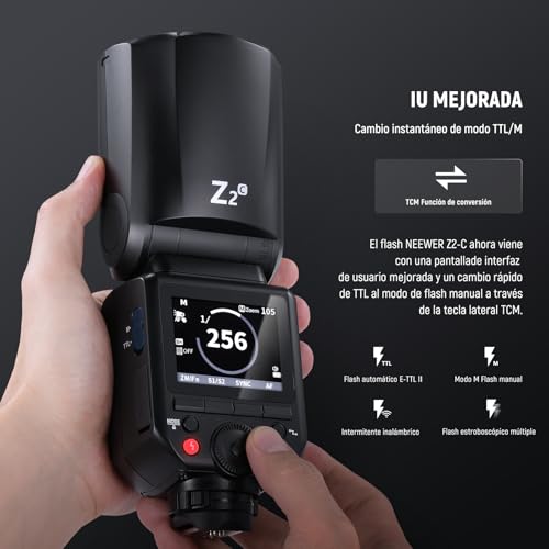 Ficha técnica NEEWER Z2-C 2.4G TTL Flash Speedlite Cabeza Redonda Compatible con Canon 76Ws 1/8000s HSS con Difusor 2 Lámparas Modelar Interfaz Mejorada Tecla Palanca TTL M 3000mAh Batería 600 Flash Potencia - Fernando Cortés