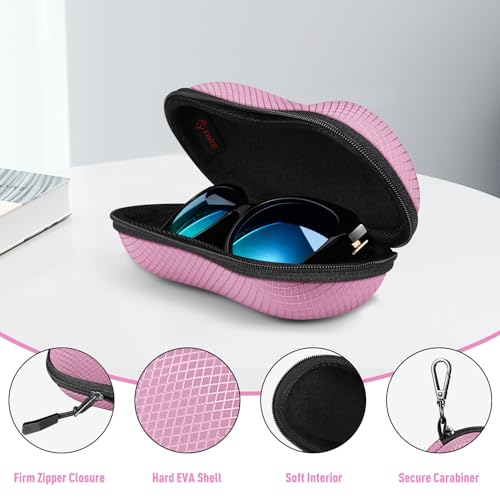 Image of FINTIE Sunglasses Case, Hard EVA Shell Shockproof Sport Glasses Case with Metal Carabiner Travel Zipper Eyeglasses Holder