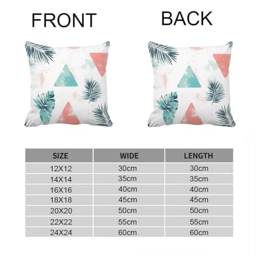 Housses de coussin imperméables 45x45 lavables motif lin double face bleu rose - 7