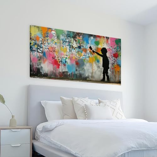 Affiche Banksy Graffiti Art tableau moderne impression sur toile encadrée