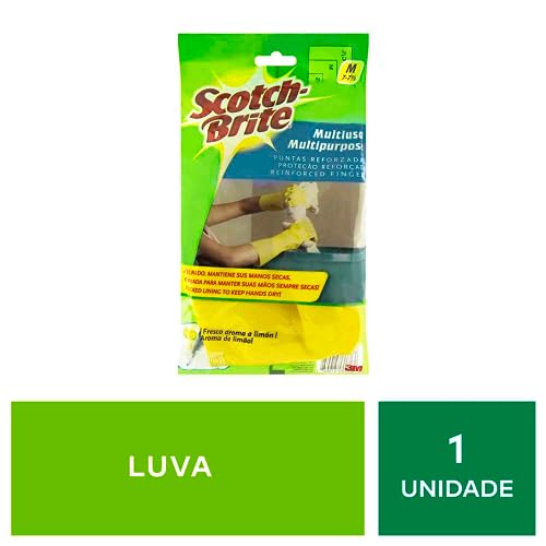 Scotch-Brite, 3M, Luva Multiuso, Amarela, Tamanho G, 1 par