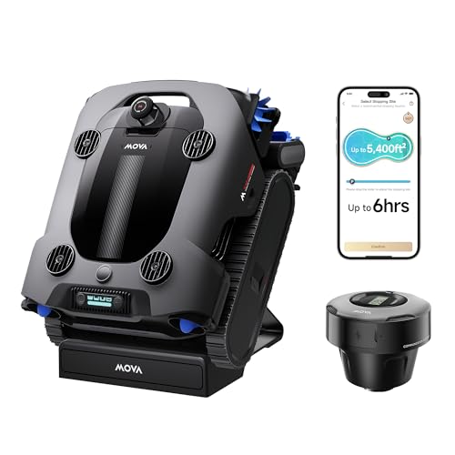Image of Mova Rover X10 Cordless Robotic Pool Cleaner, 7-in-1 Cleaning, AquaScan LDS Mapping & Precise PoolNavi, Smart Surface Parking, 10,000 GPH Suction, EdgeDrive Brush, Skimmer with Real-time App Control