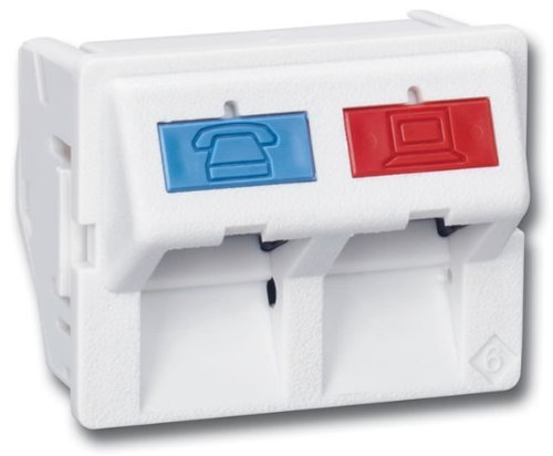 SiemonCT-C6-C6-02 - Category 6 Angled Dual Coupler, White