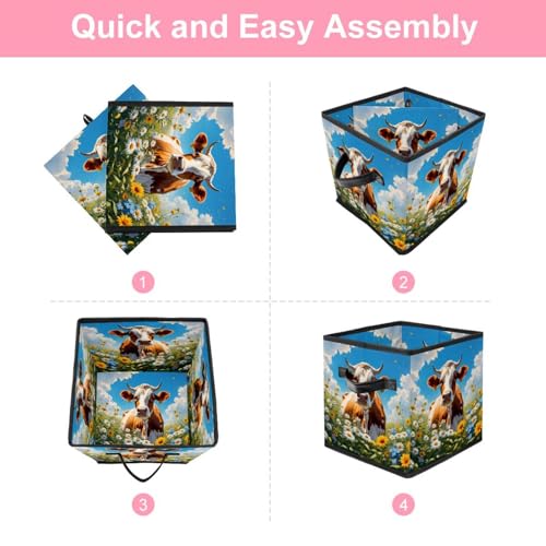 Placard et chambre ordonnés avec la boîte de rangement pliable fleur