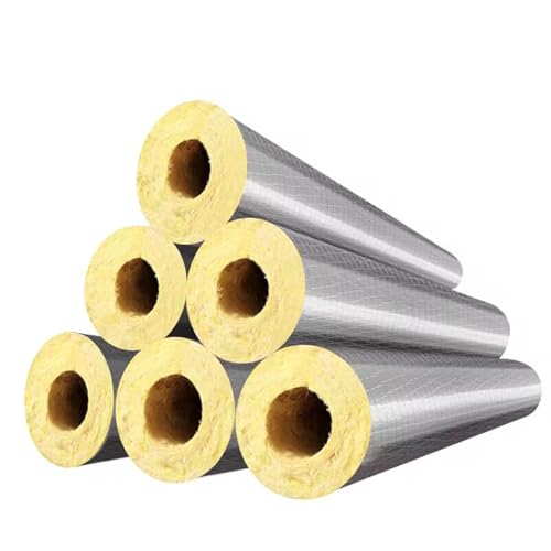 Tubo di lana di roccia isolante in alluminio pretagliato da 39,3 di lunghezza, tubo di lana di vetro isolante for tubi esterni, diametro interno 1-10-3/4(ID2-1/2xT1.18)