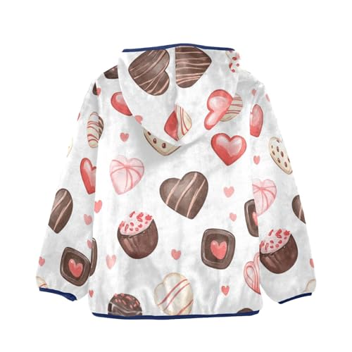 Chocolates and Candy Girls Fleece Jacket Girls Fall Jacket Girls Zip Up Hoodie Girls Sherpa Jacket 2-10T2