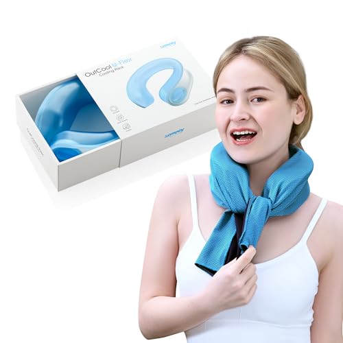 samply Reusable Ice Packs for Neck and Shoulder, Cold Compress, Relief of Pain, Swelling, Sprains, Office Pressure, Wearable Neck Cooler Towels of Cooling Wraps for Hot Weather,Royal Blue
