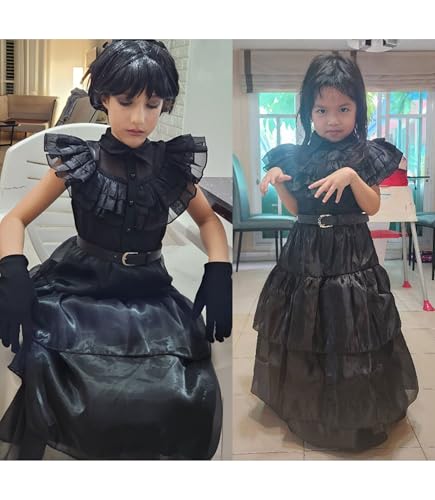 Disfraz negro para niñas de 5-6 años miniatura 5