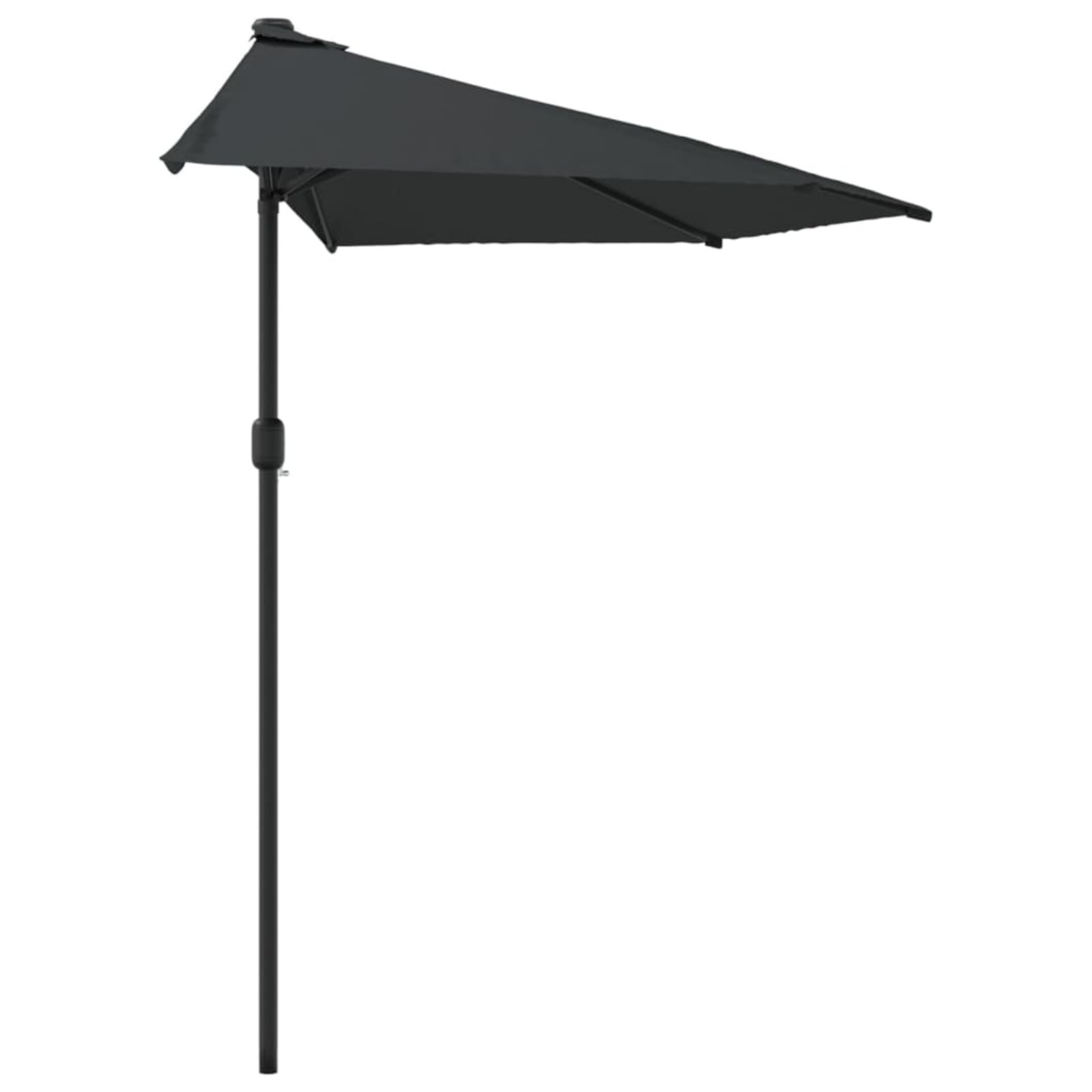 Homgoday Sombrilla de balcón semicircular Palo Aluminio Gris 300x155 cmSombrilla de Jardín, Protección UV Sombrilla Jardín Grande Orientable Jardín Parasol Balcón