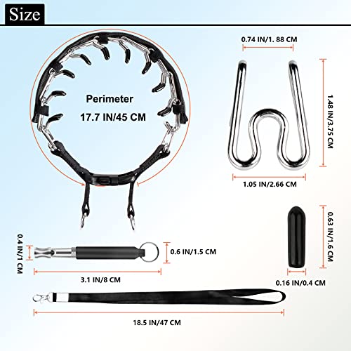 Dog Prong Traing Collar,Choke Pinch Collar For Dogs [2 Extra Links][Dog Whistle][Cover] With Snap Buckle And Rubber Caps, No Pull Dog Collar For Medium Large Breed Dogs [Medium] #TOP6